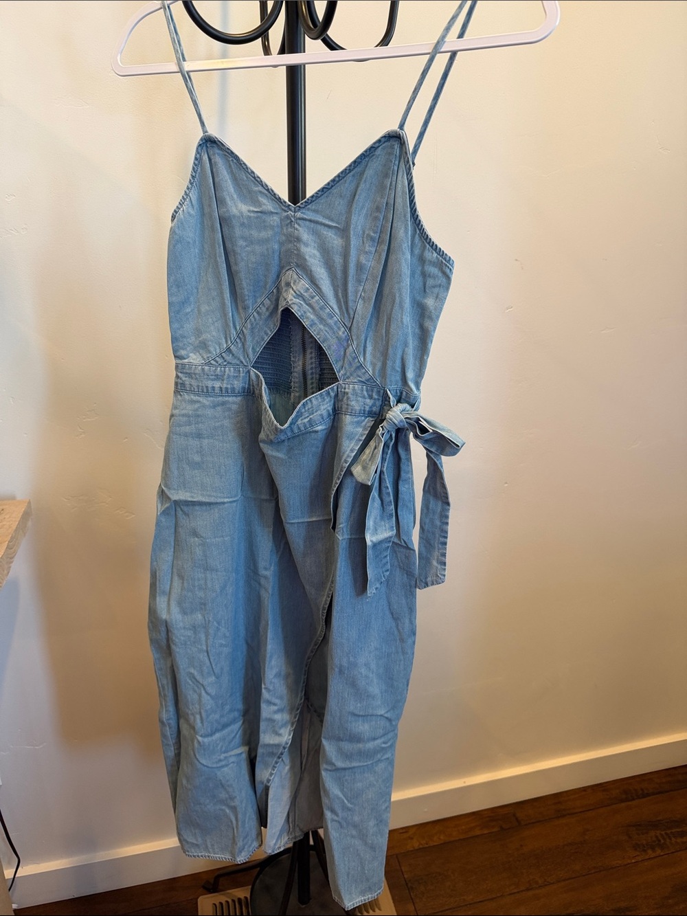 Denim dress with cut out
